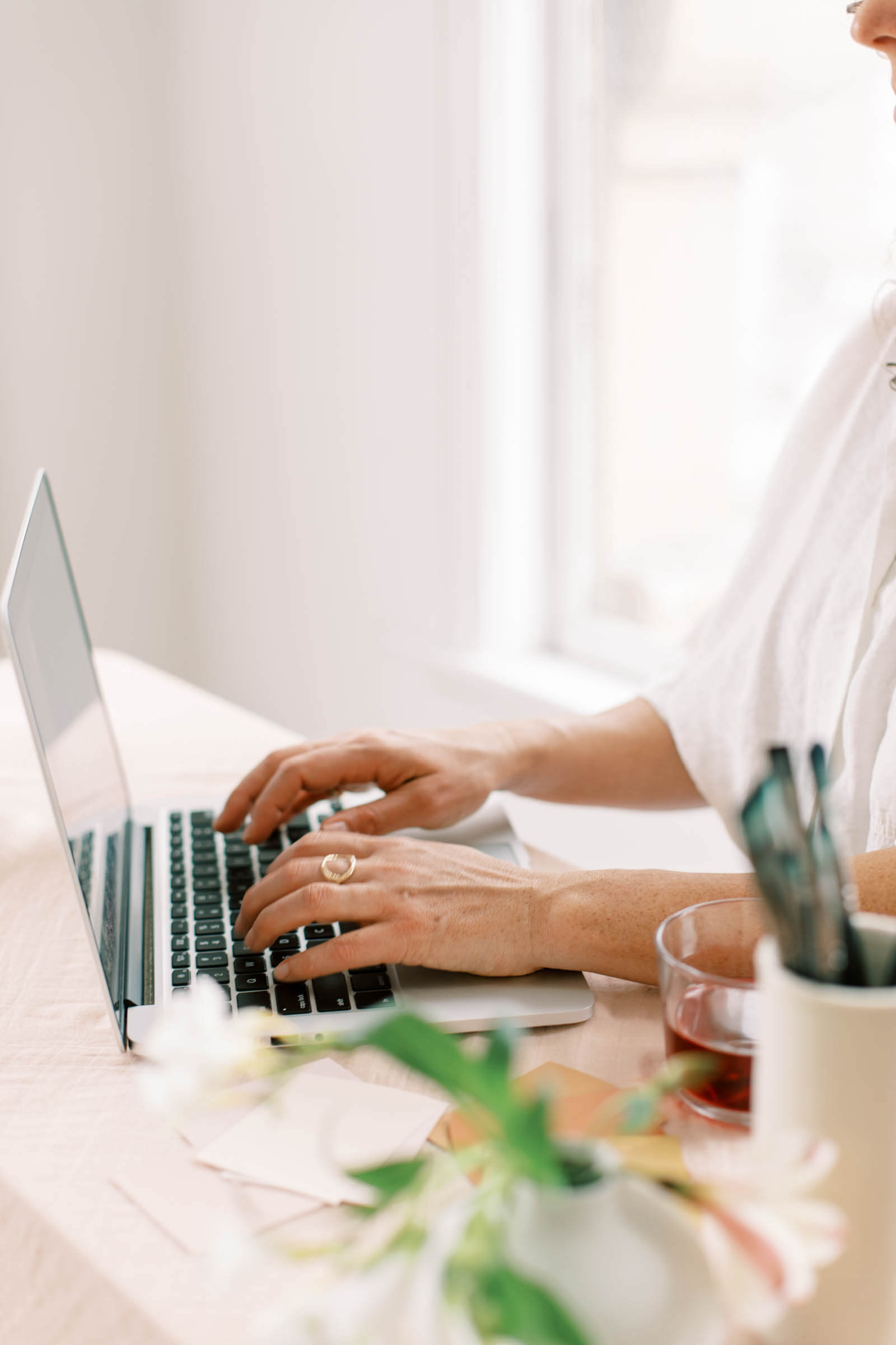 person shopping on laptop